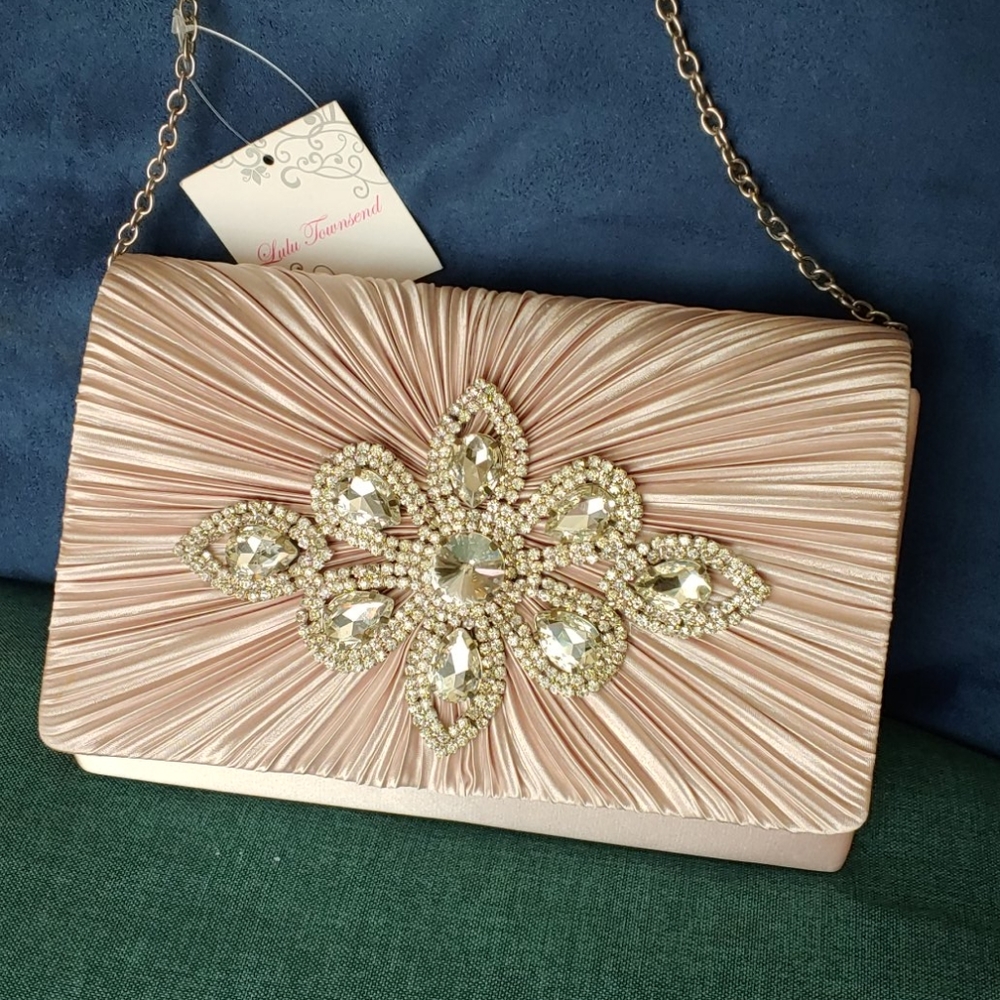 Satin Champagne Clutch